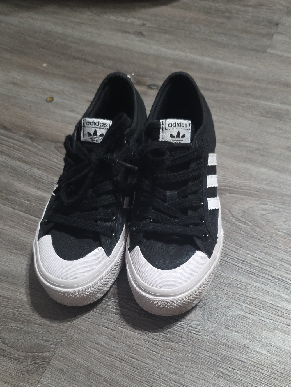 adidas Black and White Low-Top Canvas Sneakers